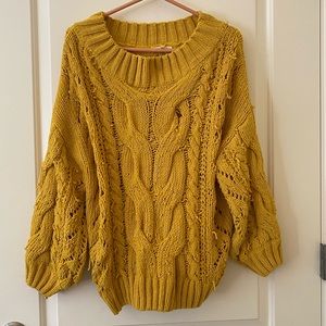 Yellow Oversized Knitted Sweater
